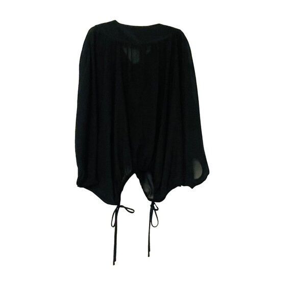 Grass Collection Black Batwing Blouse With Embellished Neckline Women’s Small - Picture 8 of 9